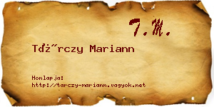 Tárczy Mariann névjegykártya