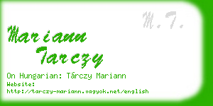 mariann tarczy business card