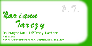 mariann tarczy business card